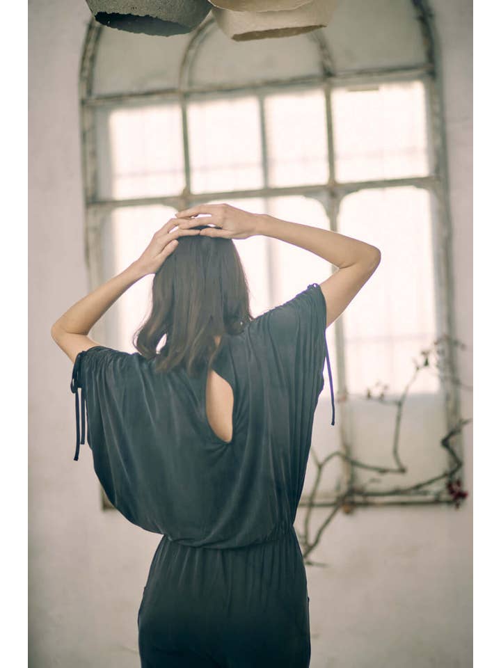 Cossac – Engroshandel Jumpsuit - Dame – Sort Cupro Batwing Jumpsuit