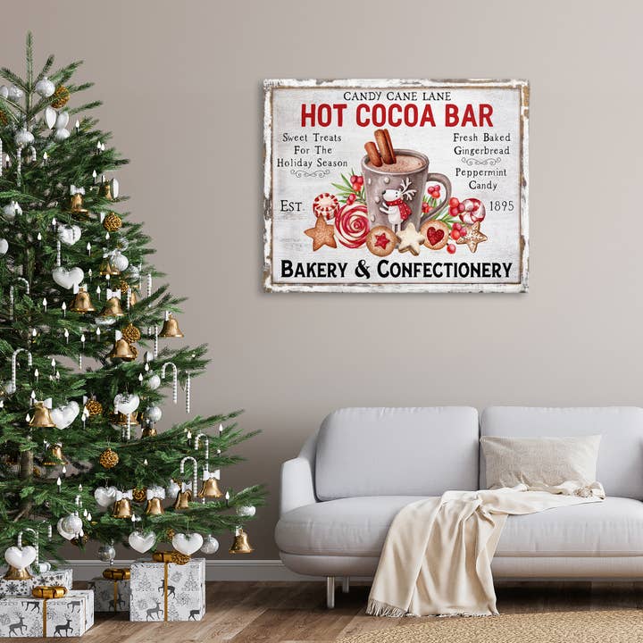 Stupell Industries - Vente Art mural pour les fêtes - Confiserie Hot Cocoa Confisery Art Holiday14