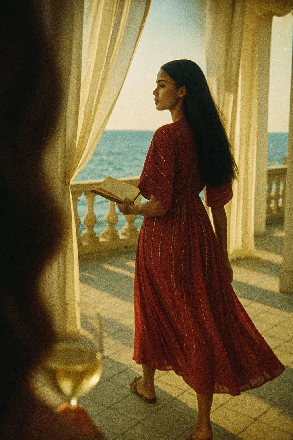 Soléa - Wholesale Dress - Women's - Scarlet Striped Sequin Midi Dress1