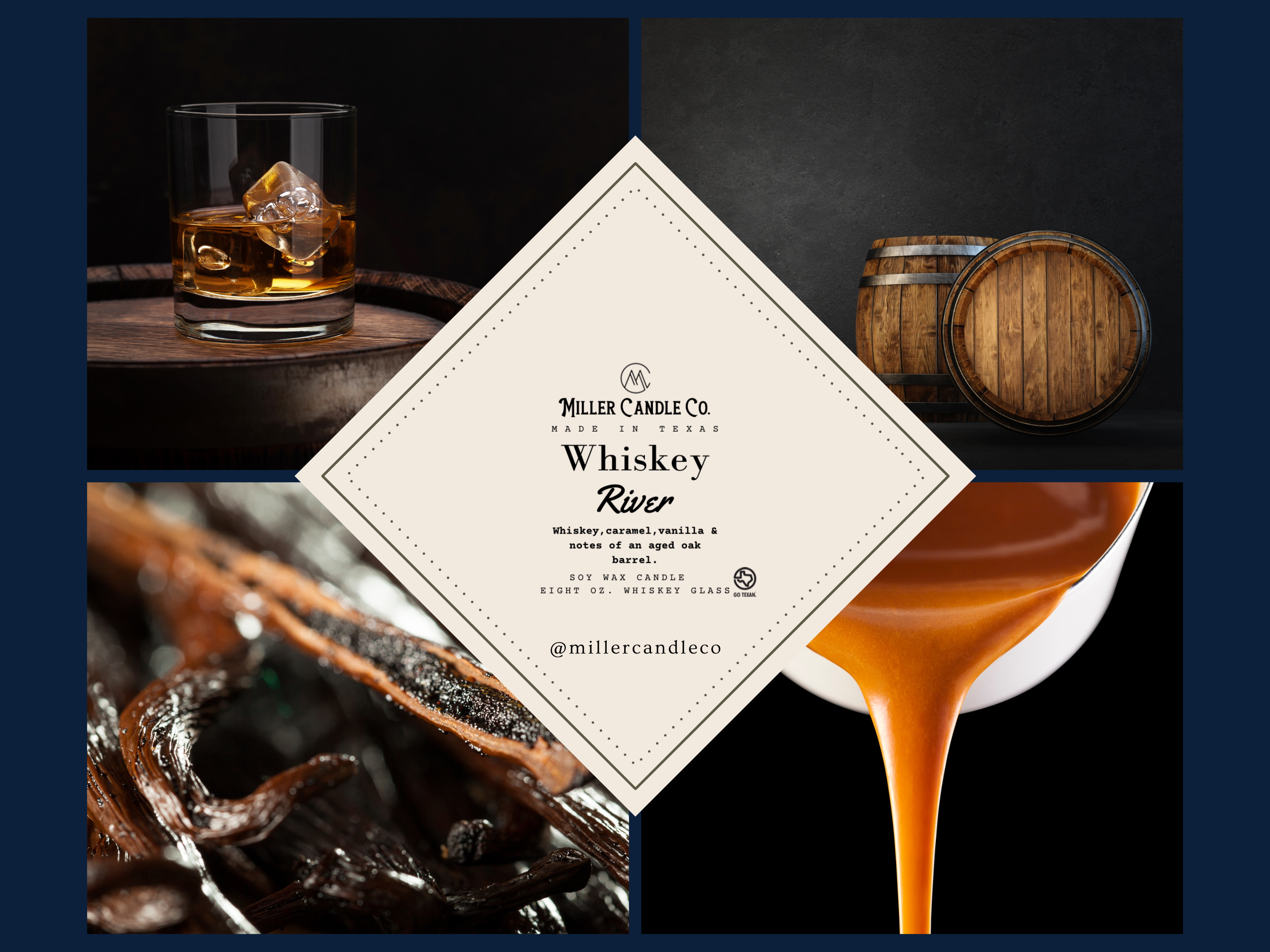 Miller Candle Co. - Wholesale Jar/Filled Candle - Whiskey River Candle 1