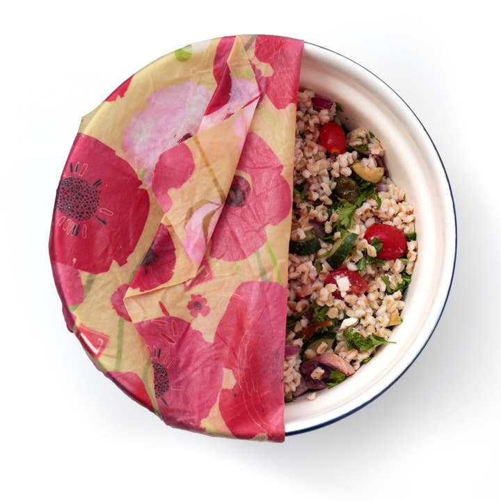 Z Wraps - Wholesale Food Storage Wrap/Bag - Z Wraps 3-Pack Reusable Beeswax Food Wrap in Painted Poppy2