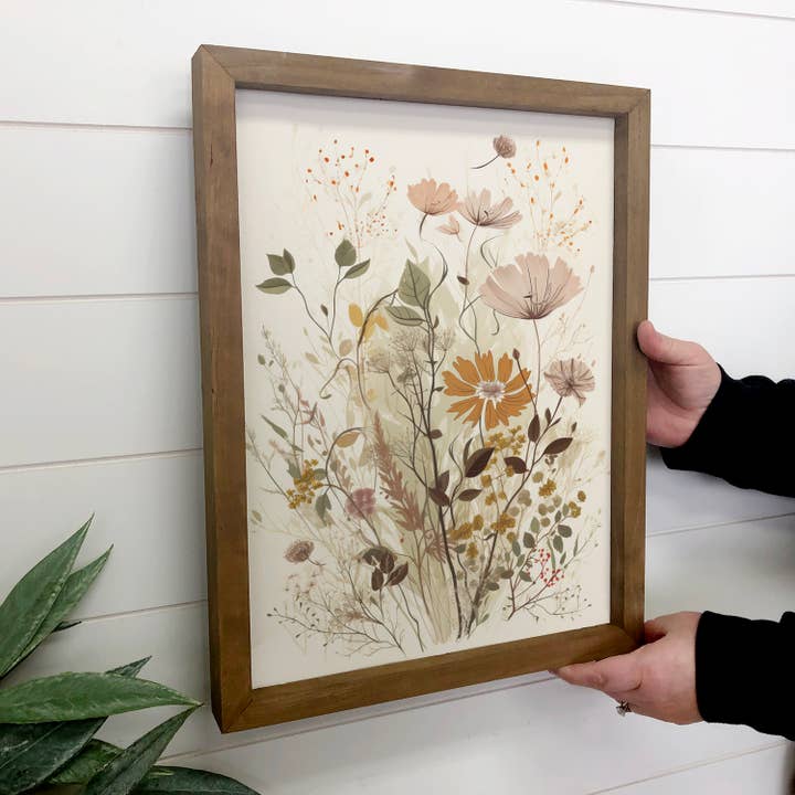 Hangout Home – Großhandel Kunstdruck – Wandbild „Flüsternde Wildblumen“ auf Leinwand, gerahmt1