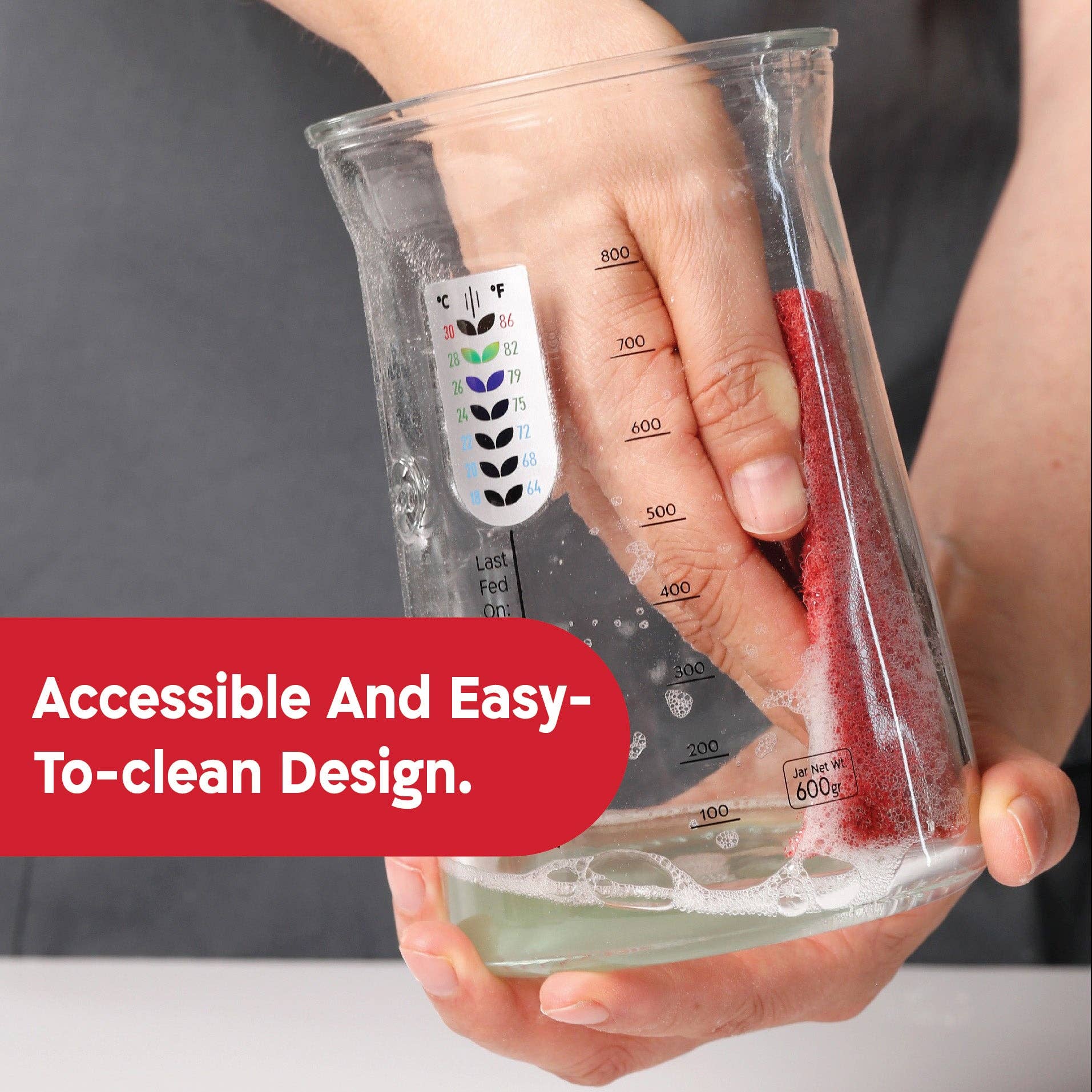 KneadAce – wholesale Kitchen tool/gadget – KneadAce® PRO  34 Oz Sourdough Starter Jar8