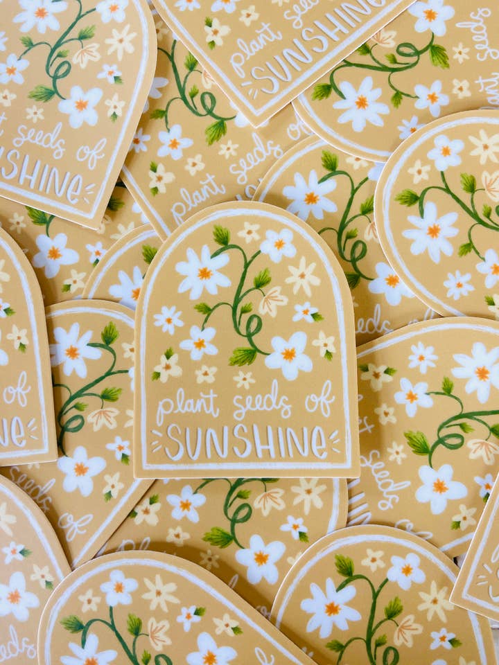 Plant Seeds of Sunshine Sticker for wholesale by Makerie Day