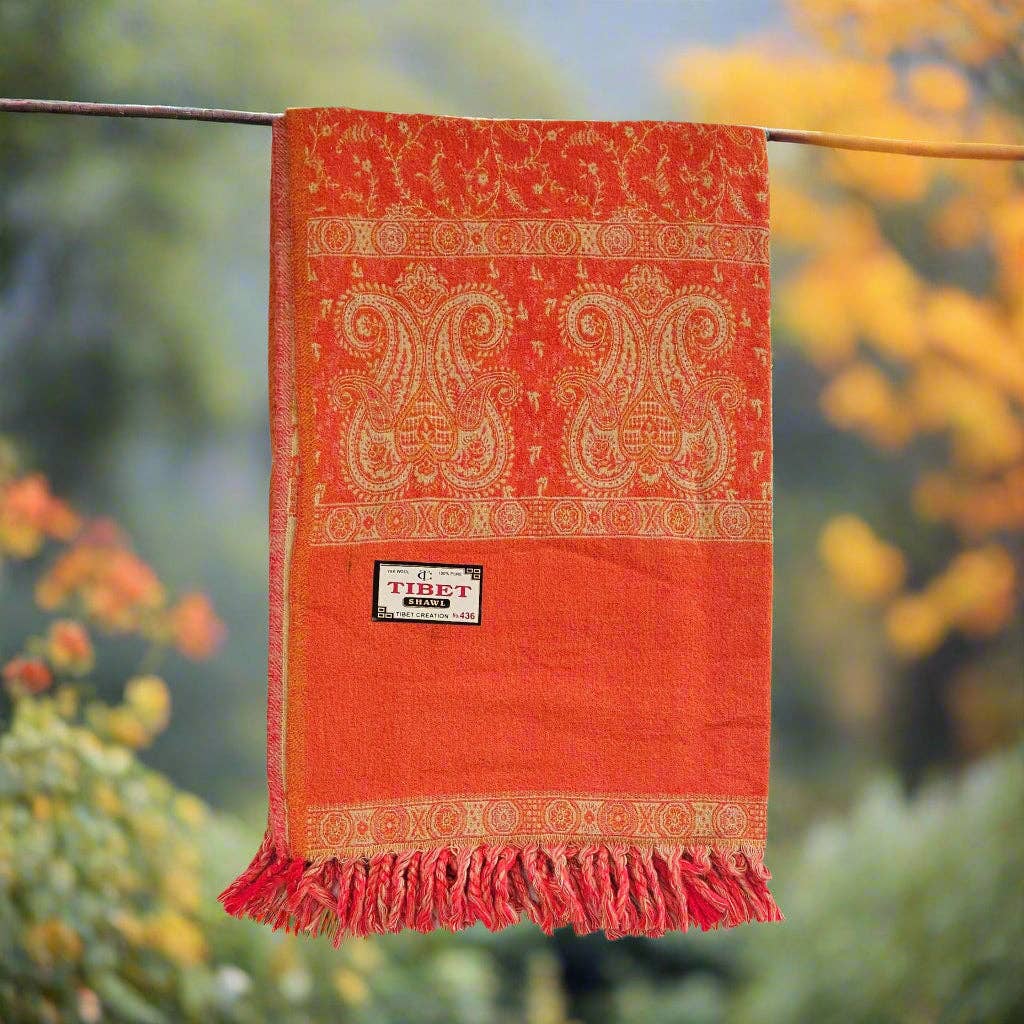 Tibet Handicrafts LLC - Wholesale Wrap - Women's - The Orange Shade Shawl4