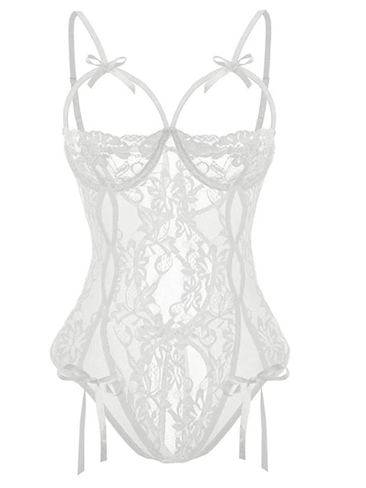 Tourtiwi - Wholesale Lingerie Bodysuit - Women's - Lace strap sexy lingerie breast-revealing bodysuit