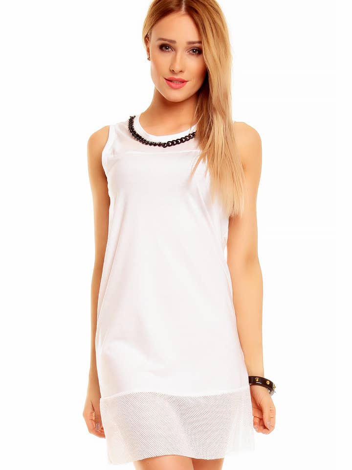 Vit mini klänning fallet med kedja för wholesale av Luxe Dealz - A Piece of Fashion History - Boutique
