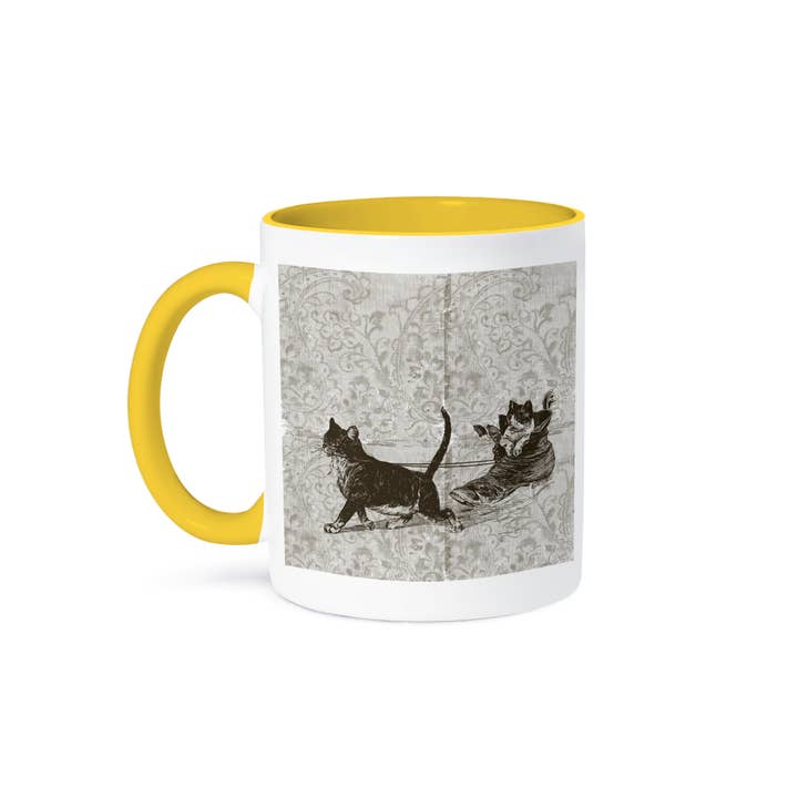 3dRose - Wholesale Coffee Mug - 3dRose, Vintage Cat Sled with one in Shoe - Cute Animals, Mug