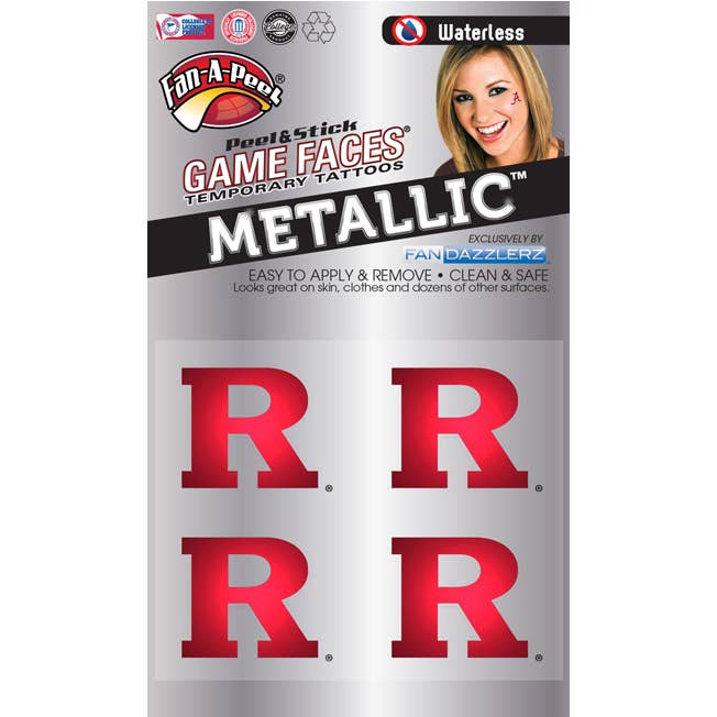 Fanapeel / Gamefaces - Wholesale Temporary Tattoo - Rutgers Game Faces® Temporary Tattoos