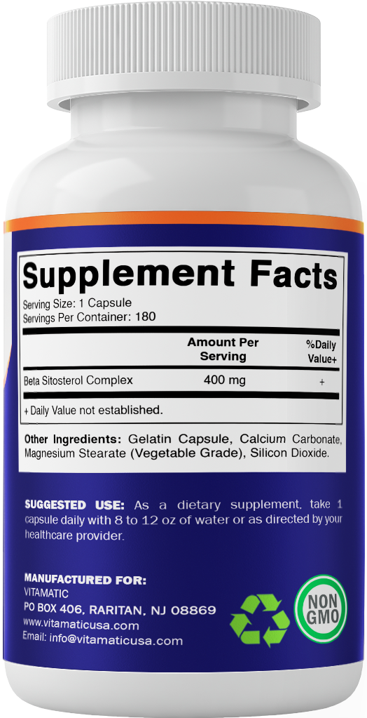 Vitamatic - Vendita all'ingrosso Vitamine/integratori orali - Vitamatic | Beta Sitosterolo 400mg | 180 Capsule7