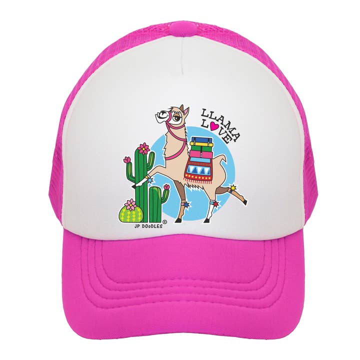 Llama Love Kids Trucker Hat for wholesale by JP Doodles