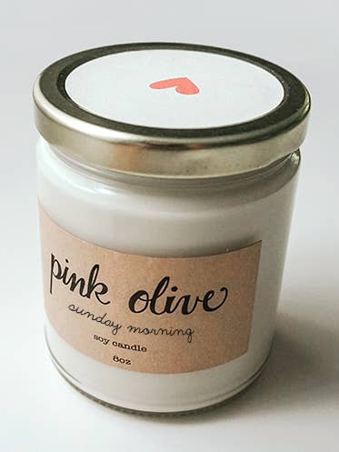 Söndag morgon Soy Ljus för wholesale av Pink Olive