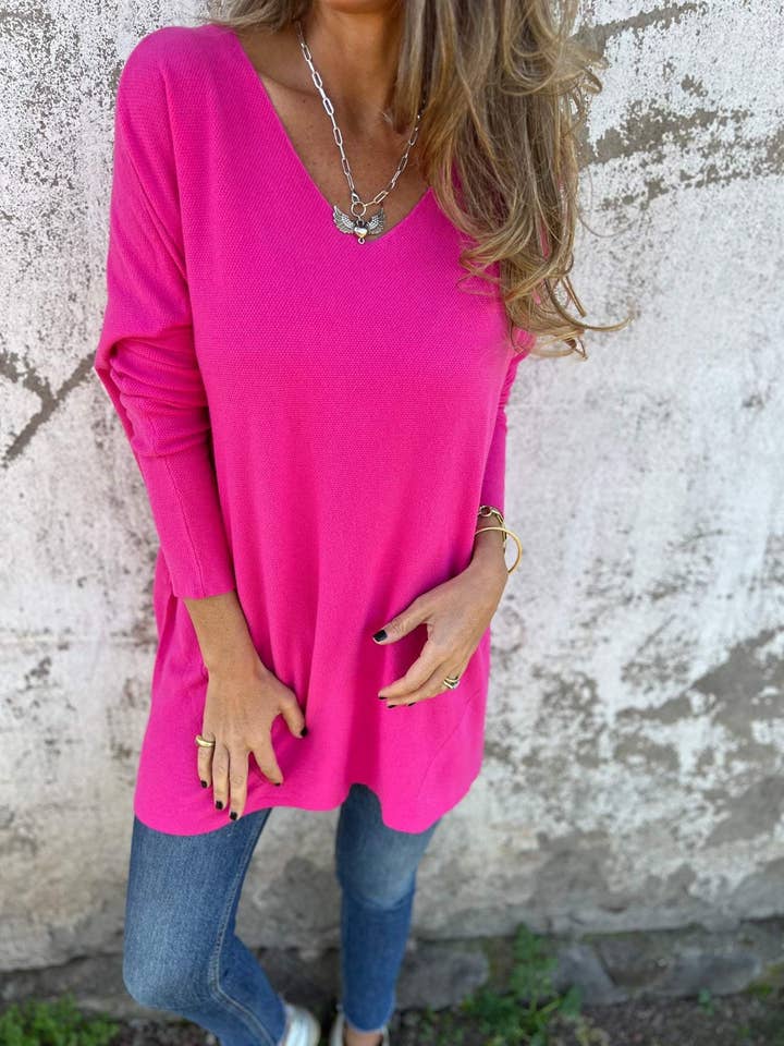 safistyle - Wholesale Tunic - Women's - V-Neck Oversized Top5