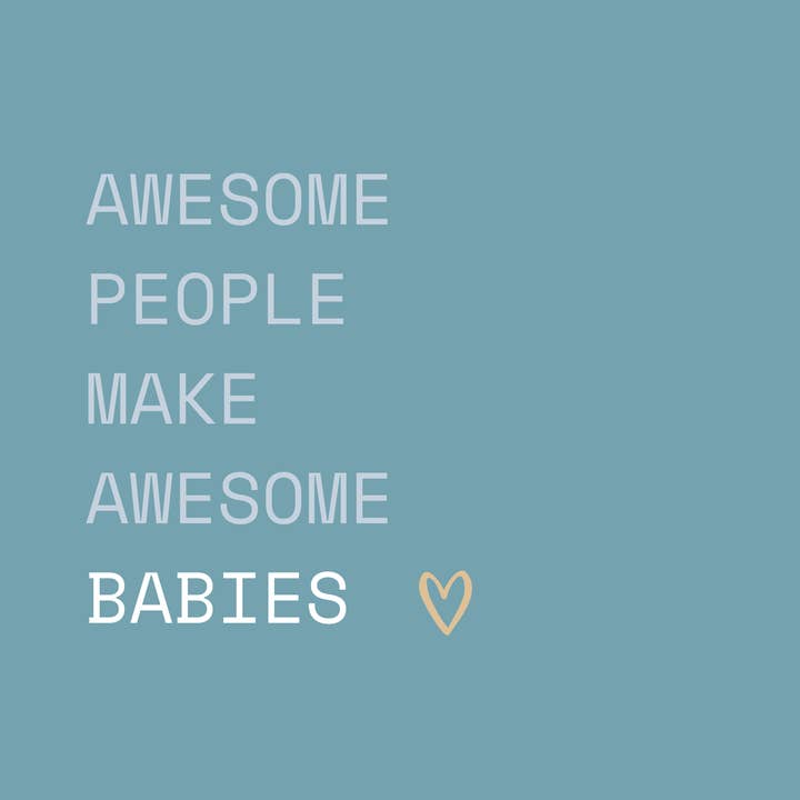 Awesome People New Baby Card for wholesale by Stork & Co