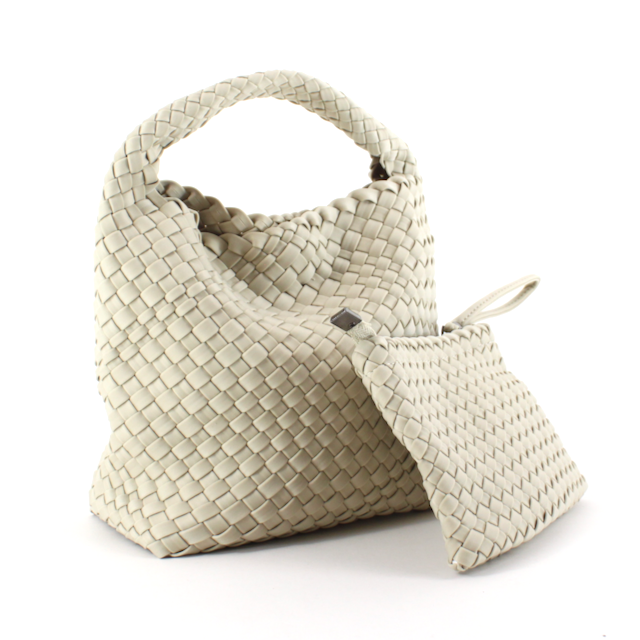 Pretty Persuasions - Wholesale Crossbody Bag - Women's - P23093 Small Nylon Woven Hobo Crossbody Bag w/Cosmetic Pouch13