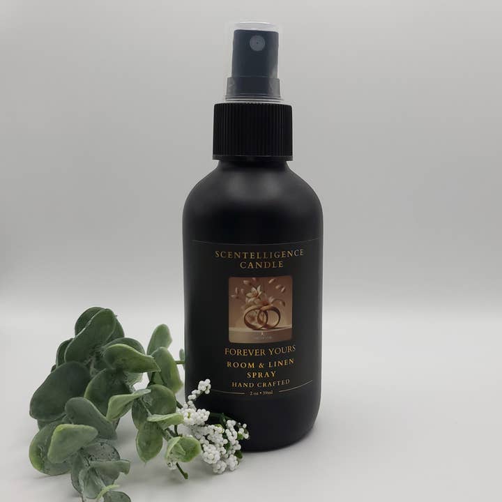 Forever Yours Room Spray – Almond, Vanilla & Cedarwood | 4oz Fine Mist for wholesale by Scentelligence Candle