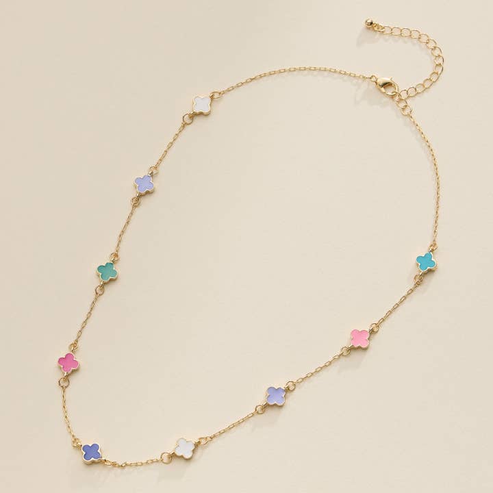 Lilla Haven - Wholesale Pendant/Charm Necklace - Gold Charm Necklace with Enamel Accents Elegant Minimalist Jewelry