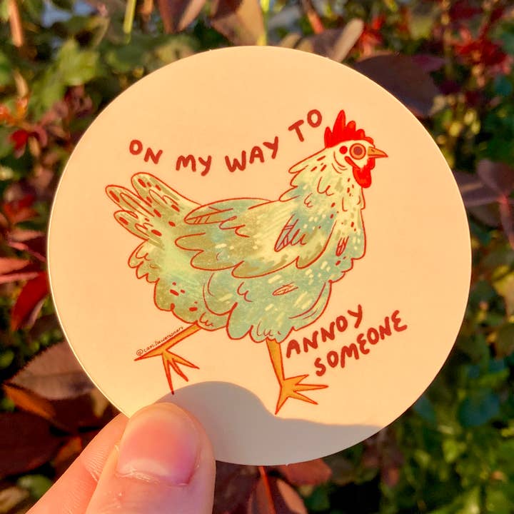 Camilla Watson Art - Wholesale Sticker - Annoying Chicken | Matte Vinyl Sticker
