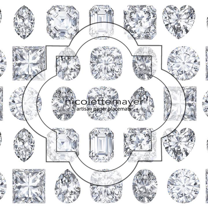Conjunto de 24 Bases de Papel para Pratos Bougie Diamonds Ice por atacado de Nicolette Mayer Collection