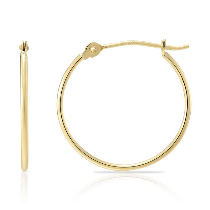 14K Gold 1mm Tube Thin Hoop Earrings for wholesale by NY Gold & Silver Trading Inc.