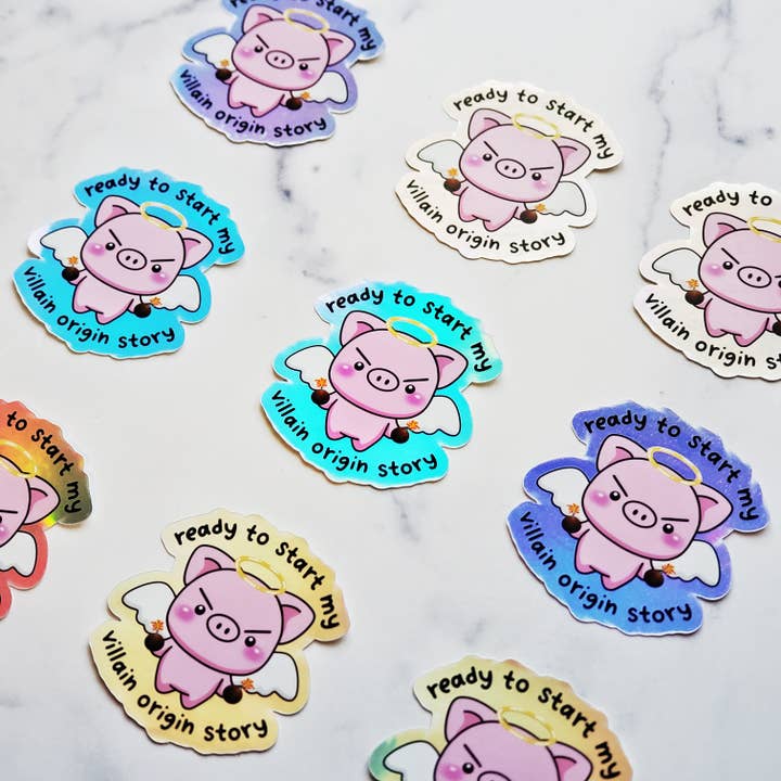 Muijistudio - Wholesale Sticker - Villain Origin Story Piggy Sticker | Piglet Pig Animal decal
