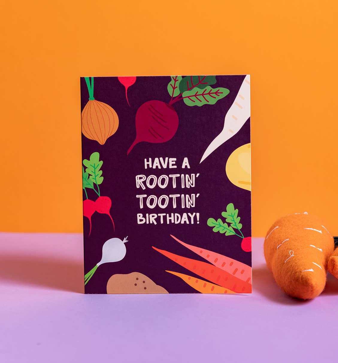 Graphic Anthology Greeting Cards - Wholesale Birthday Card - Rootin' Tootin' Birthday root vegetable greeting card1