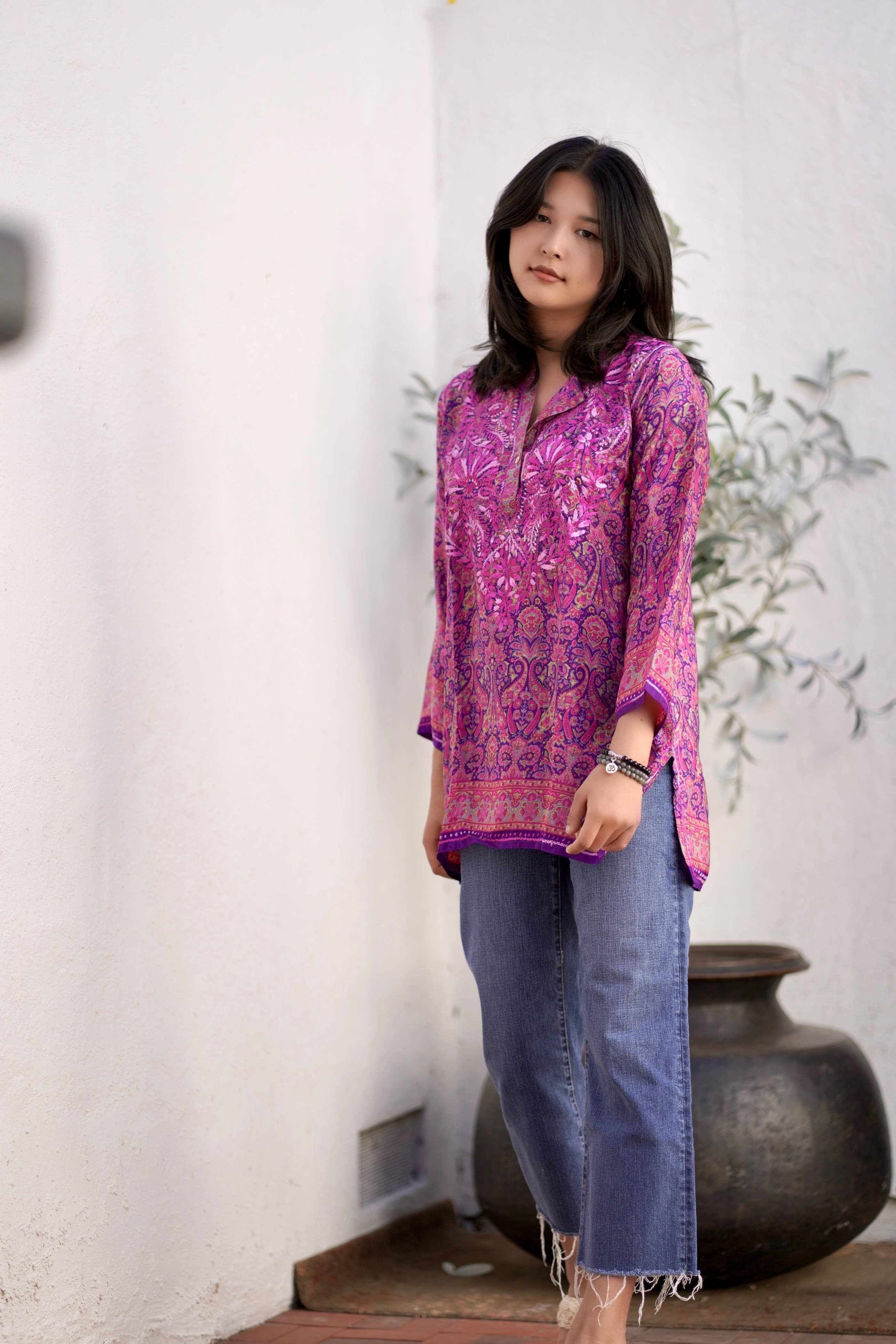 Dolma - Wholesale Tunic - Women's - KDC Emb. Tunic Berry PAI 061