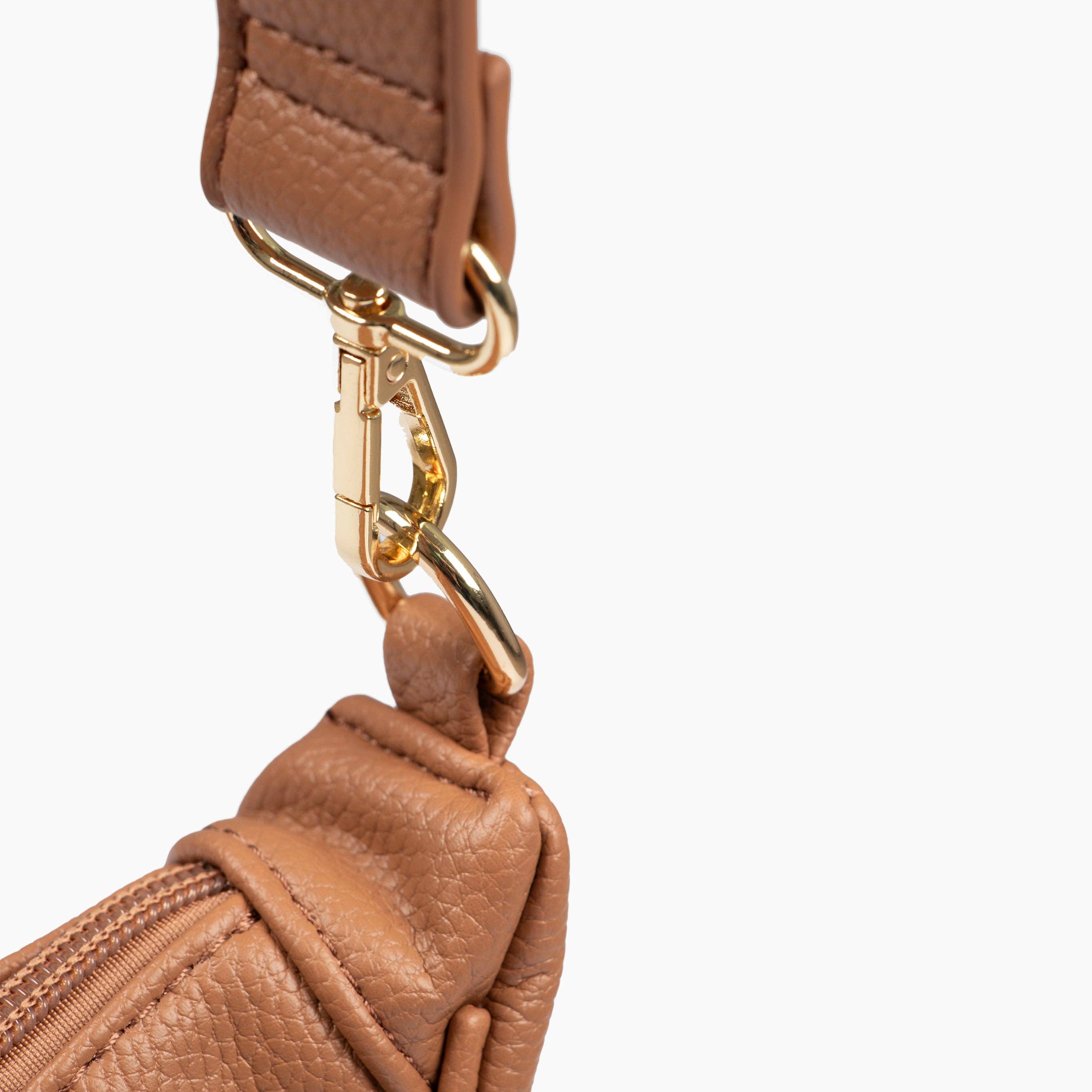 ÊTRE – wholesale Crossbody bag – Women's – Stevie Half Moon Crossbody Bag - Tan, Pebbled Faux Leather3