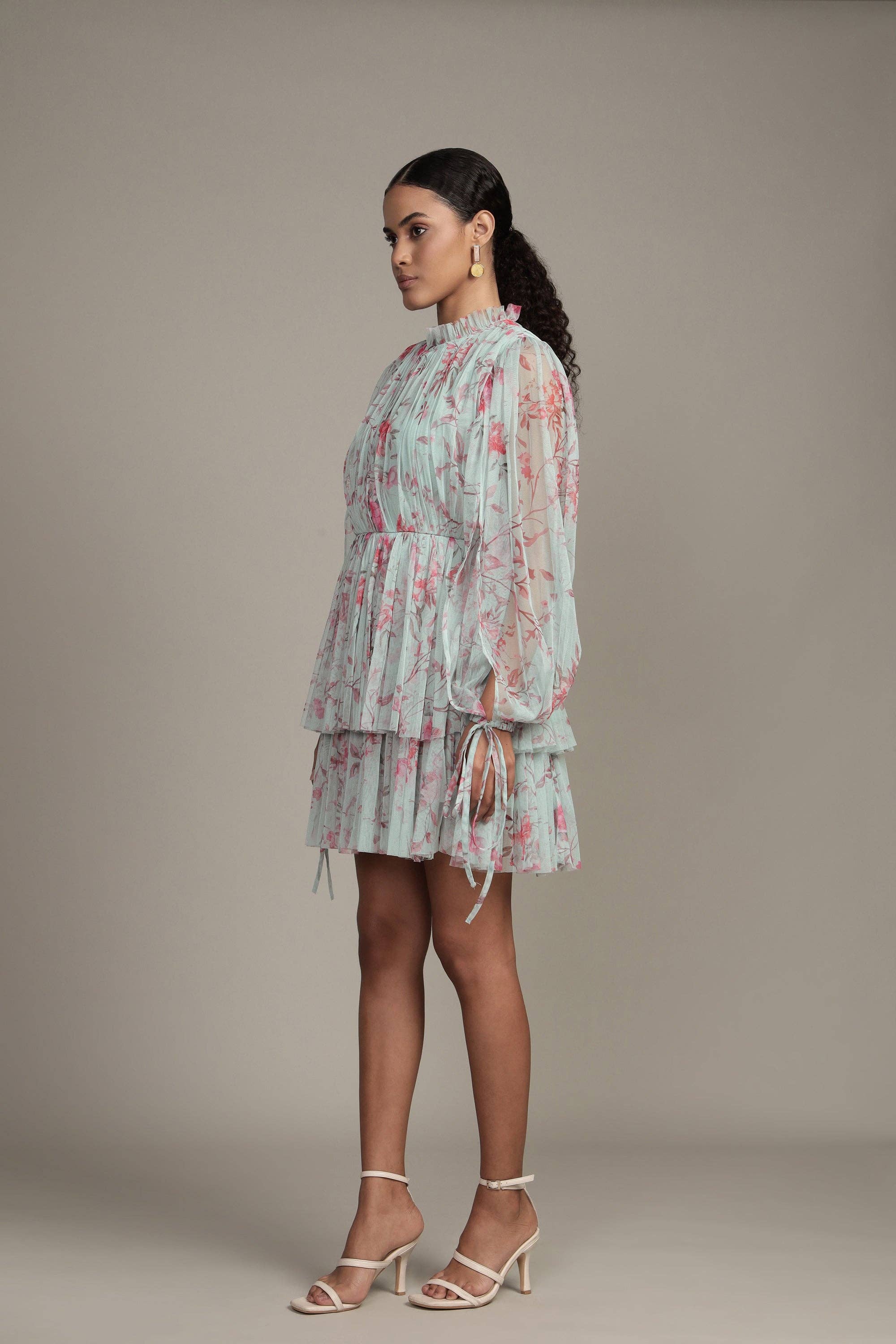 Green Randee Mini Dress in Sage Print for wholesale on Faire3