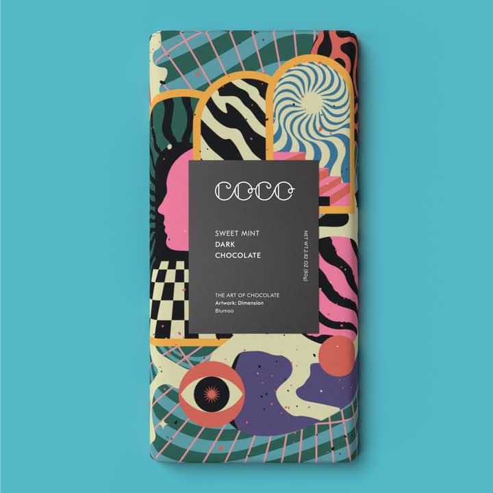 COCO Chocolatier - Wholesale Chocolate Bar - Sweet Mint Dark Chocolate Bar 80g (Pack of 12)