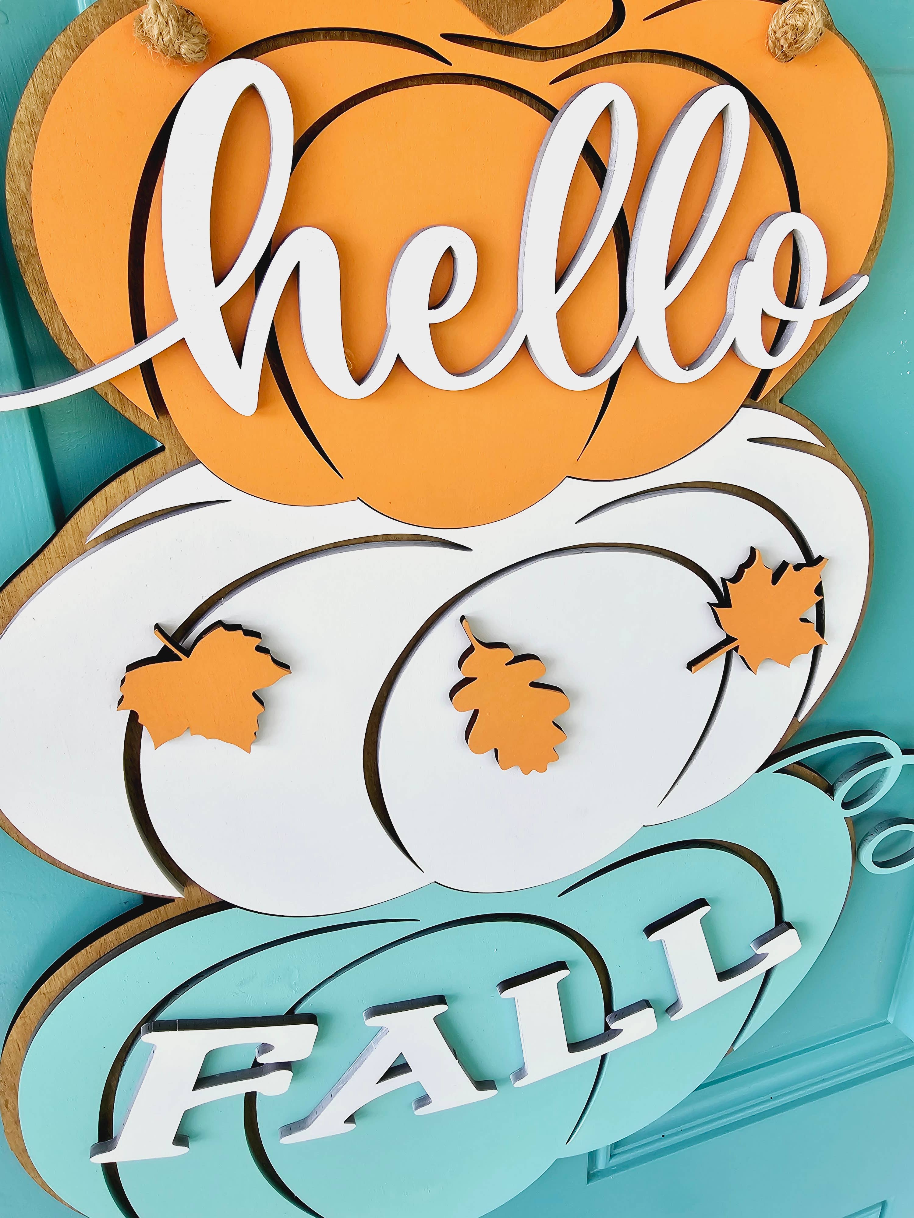 Teal Moon Creations – wholesale DIY-pysselkit – Gör-det-själv höst staplade pumpor dörrhängare1