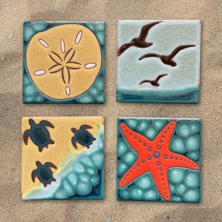 Carly Quinn Designs - Wholesale Coasters - Beach Coaster (Single) - Choose from 4 Ocean Themed Designs 3