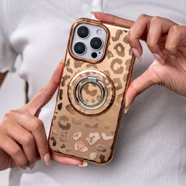 VELVET CAVIAR - Wholesale Phone Grip - MagSafe Grip Ring - Bronze Chrome Leopard