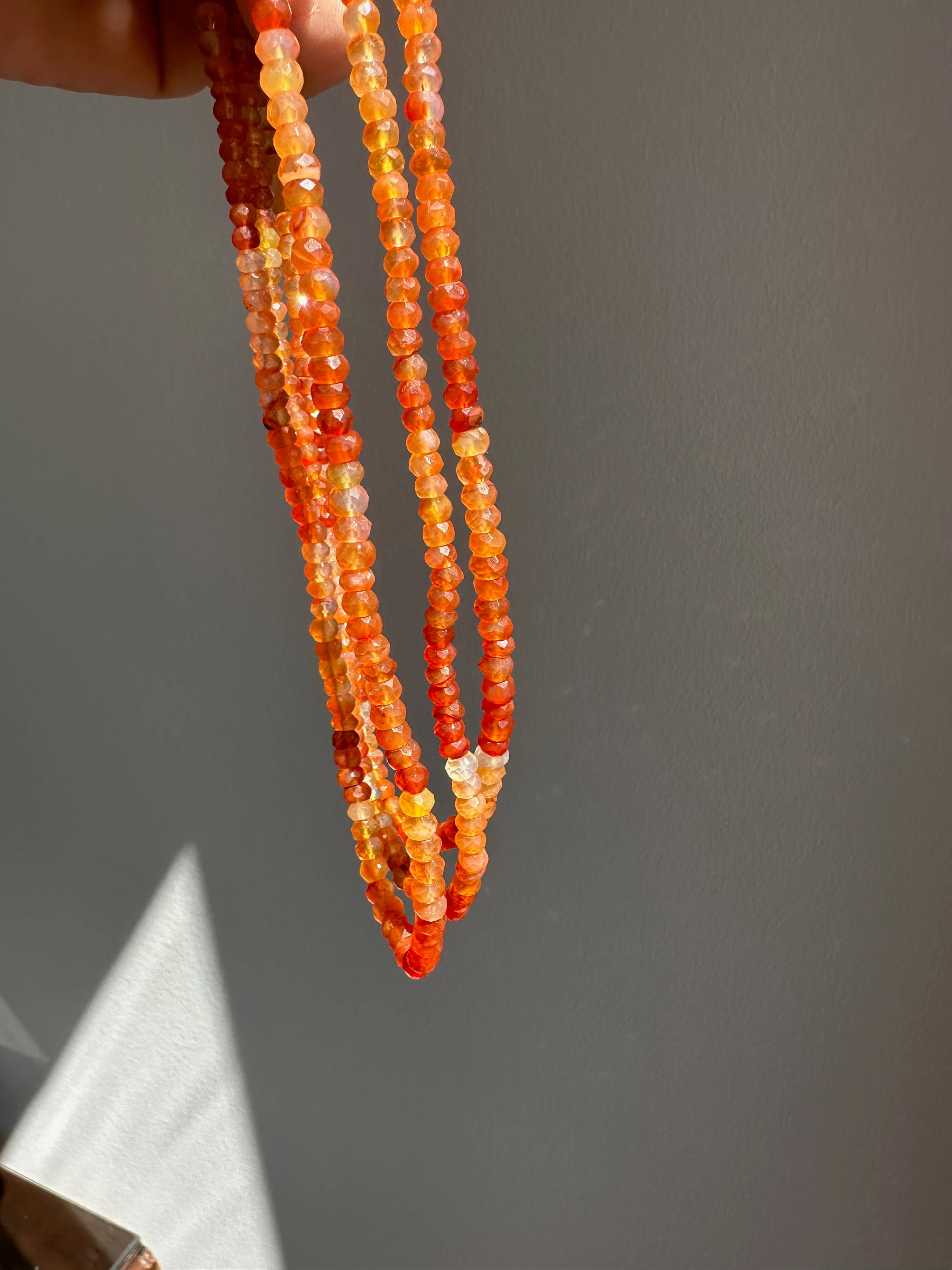 Orange Collier en Cornaline | Perles Ombrées Orange | Cadeaux pour Femmes en vente sur Faire1