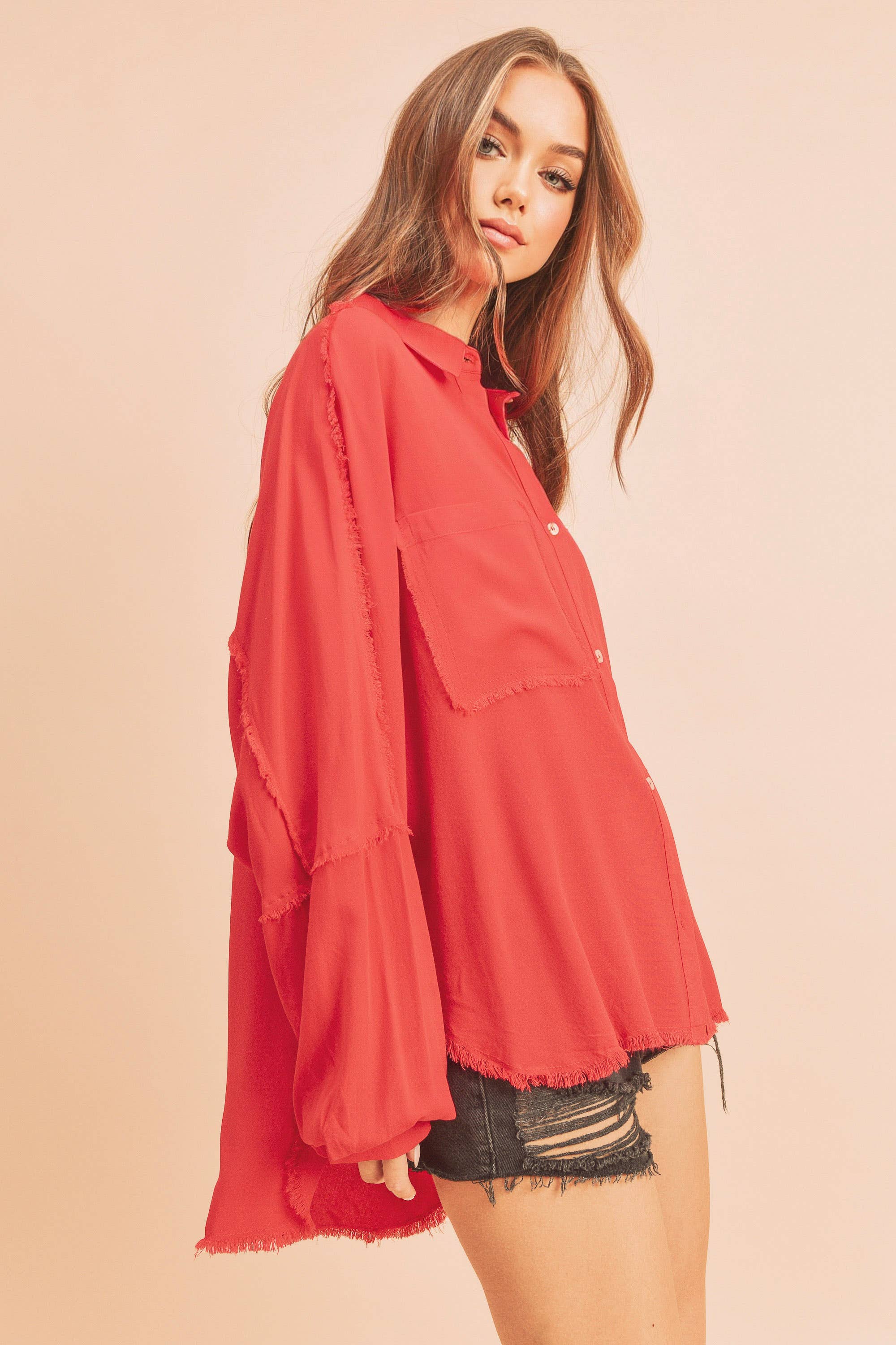 AEMI + CO - Wholesale Button Down Shirt - Women's - 879AK Delilah Shirt50