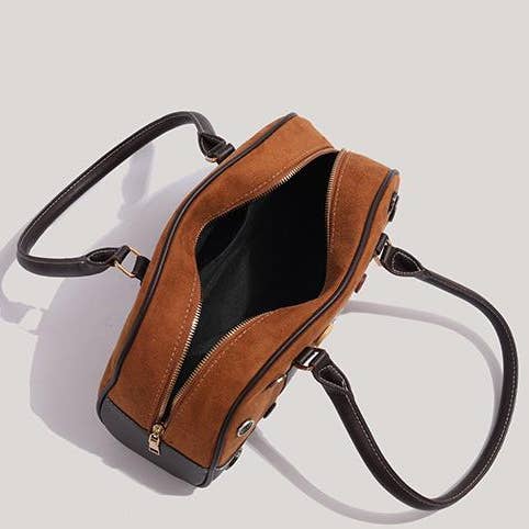 Brown Buttons random bowling Handle Bag for wholesale on Faire1