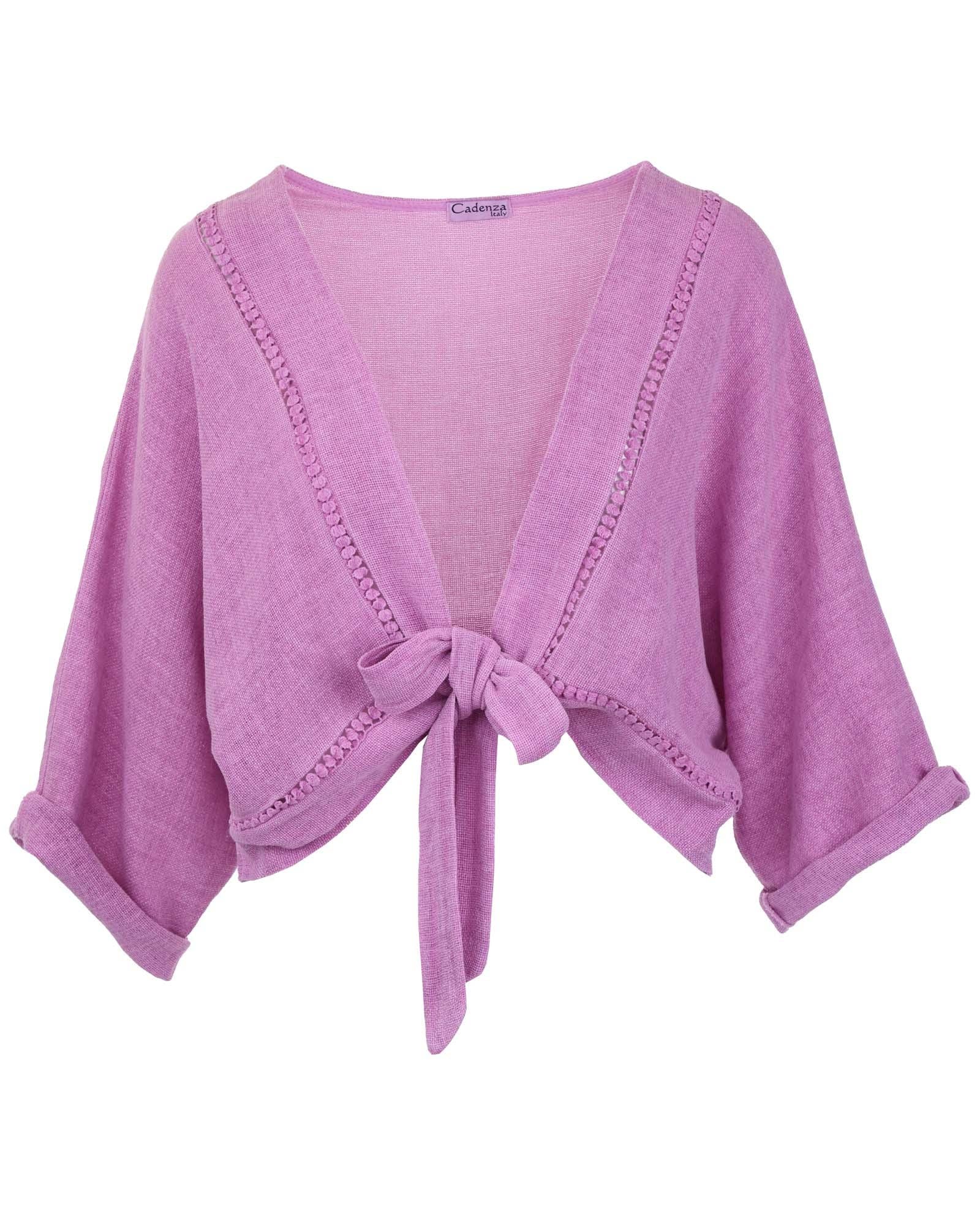 Cadenza Italy Ltd - Wholesale Jacket - Women's - Linen and Cotton Blend Tie Front Jacket4