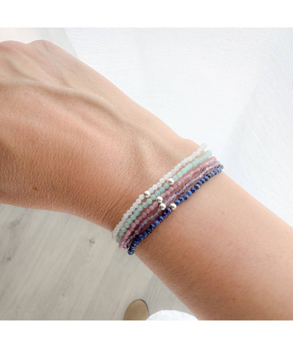 COM FORSA SL - Vendita all'ingrosso Parure di gioielli - Confezione da 5 Braccialetti Elastici pietre naturali0