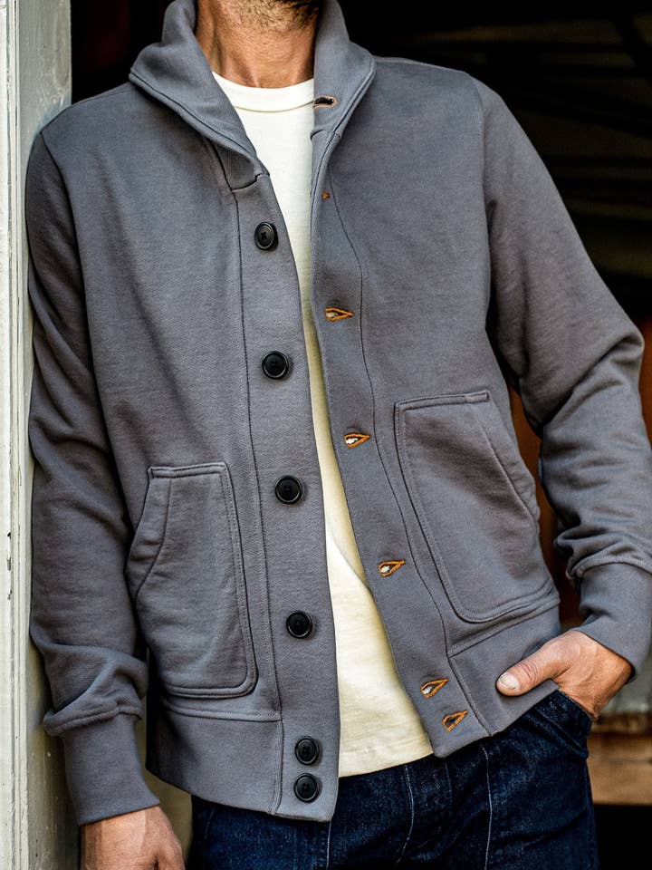 Bodega Cardigan French Terry Shawl Collar Cardigan for wholesale by WiesMade