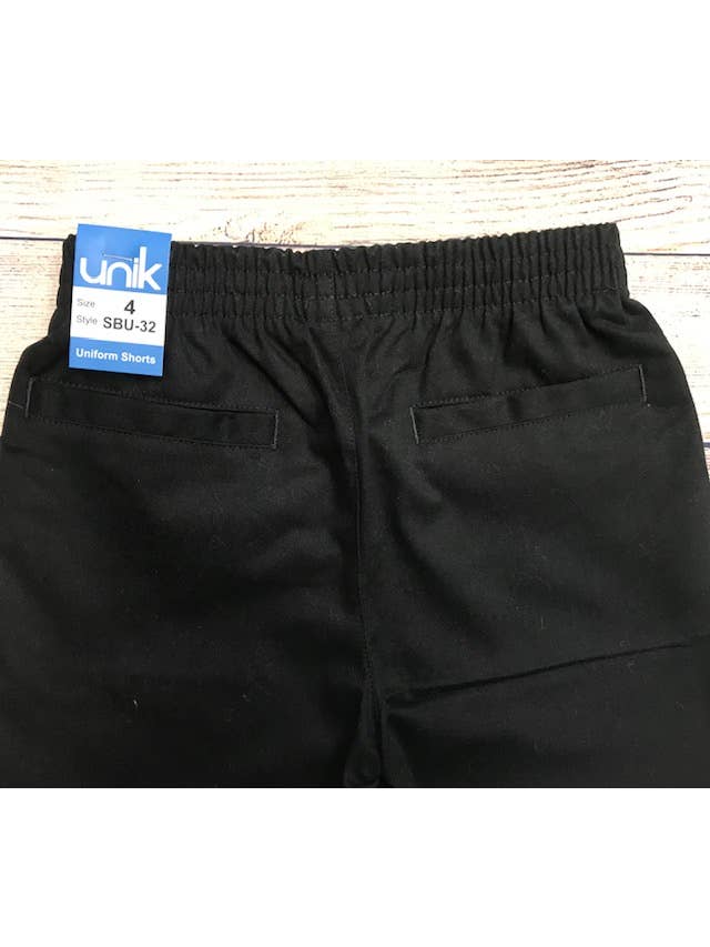 Negro Pantalones cortos negros para niños con cintura elástica, tallas 4-16 de venta al por mayor en Faire1