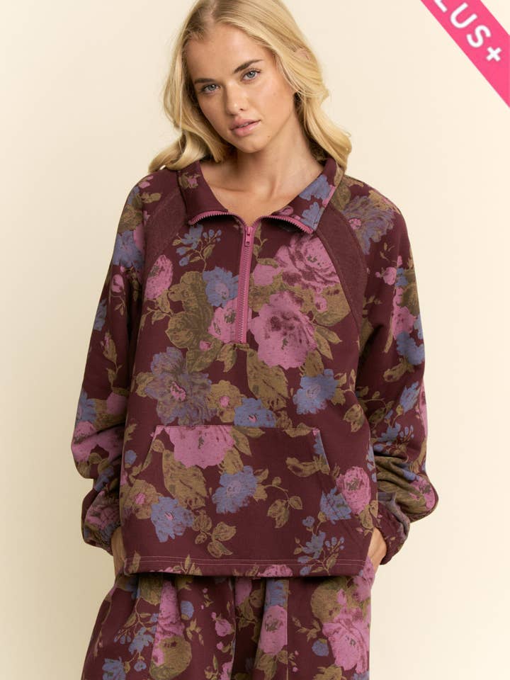 Davi & Dani - Wholesale Top & Pant Set (NOT Loungewear) - Women's - PLUS FLOWER SWEATSHIRT TOP ELASTIC WAIST PANT6