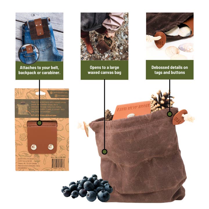 Wild Life Outdoor Adventures - Wholesale Garden tool - Find New Roots Foraging Bag - Waxed Canvas Collapsible Bag4