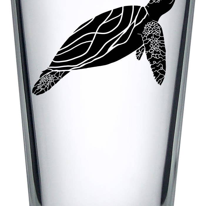 Havssköldpadda 16 oz pintglas för wholesale av Salty Raven Glassware