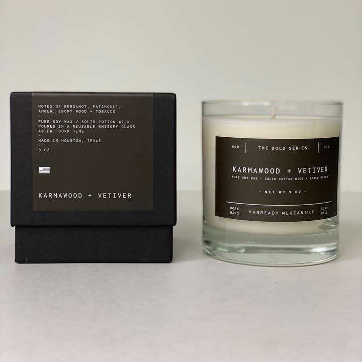 The Bold Series Soy Candle | Karmawood + Vetiver for wholesale by Manready Mercantile