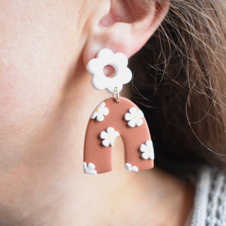 Dusty Rose Creations - Wholesale Dangle Earrings - Groovy Flower Arch Dangles