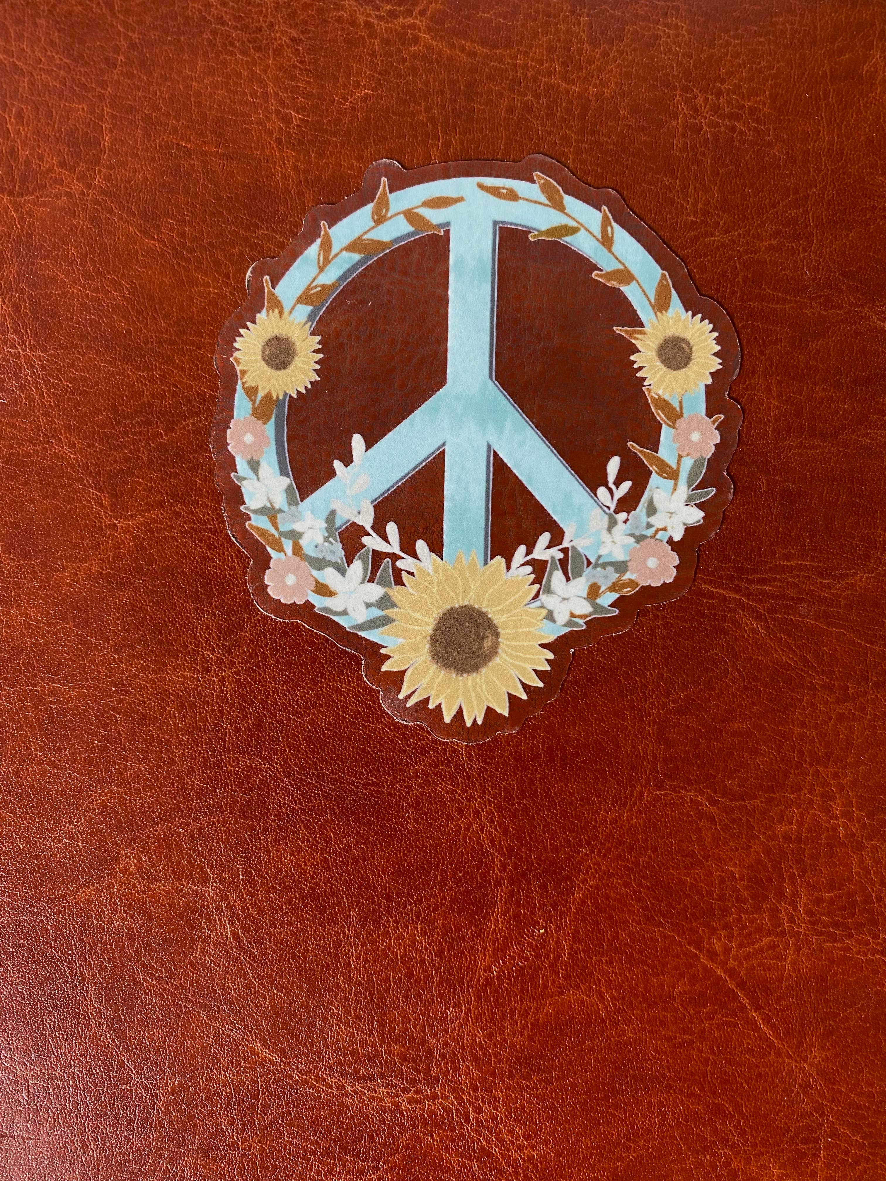 Art By Hayle - Wholesale Sticker - Clear Peace Sign Floral Sticker2