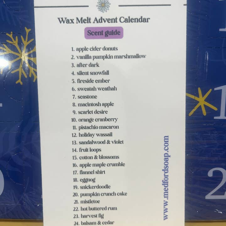 Medford Soap Company - Wholesale Advent Calendar - Wax Melt Advent Calendar1