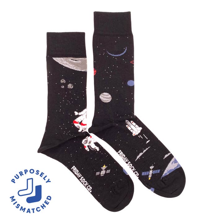 Friday Sock Co. - Vente Chaussettes – homme - Chaussettes homme motif scène spatiale dépareillées0