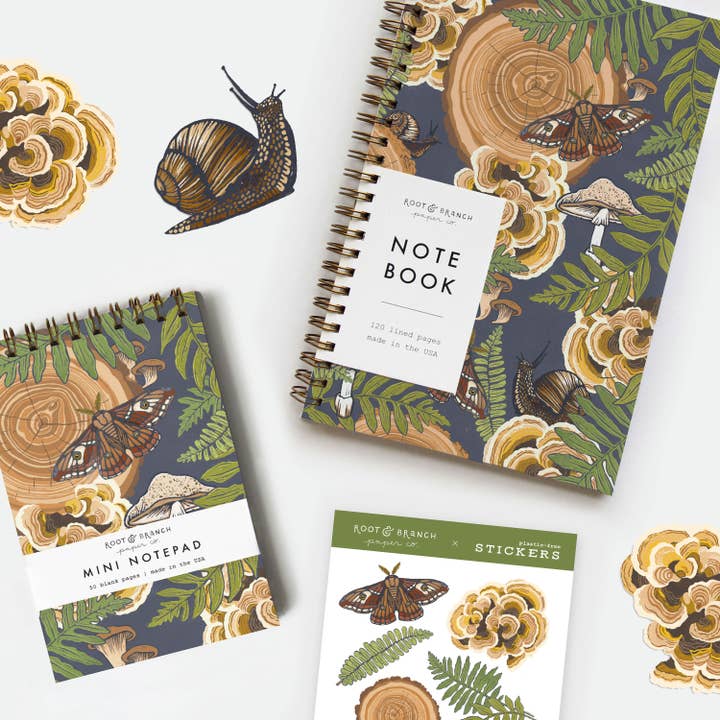 Root & Branch Paper Co. - Wholesale Notebook - Mushroom Grove Spiral Bound Notebook