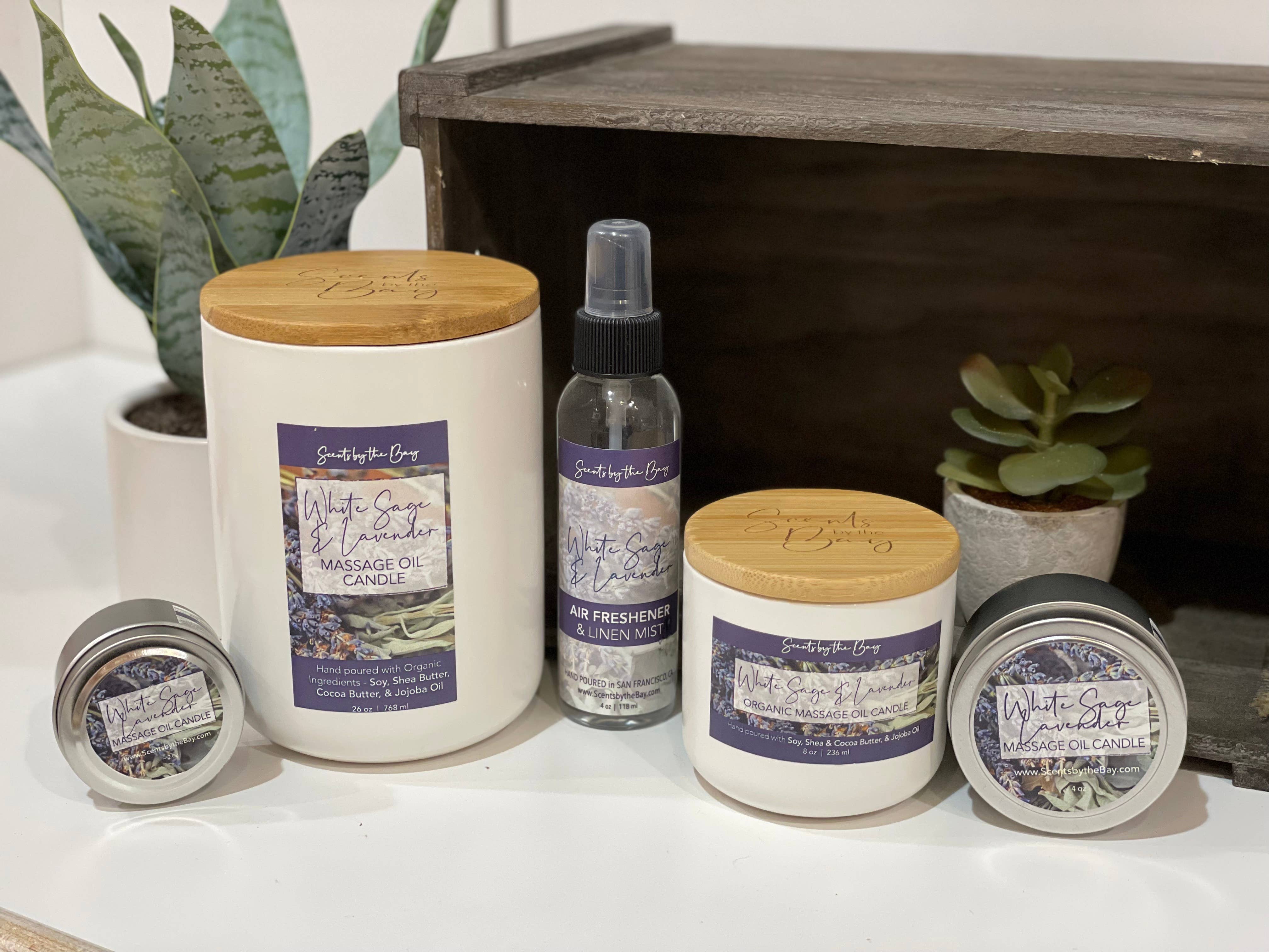 Scents by the Bay - Wholesale Jar/Filled Candle - 8 oz Reusable Ceramic: Organic Massage Oil Candle10